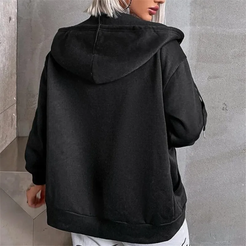 Fashion Rhinestones Der  Skeleton Print Black Y2k Goth Longsleeve