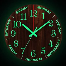12 Inch Luminous Wall Clock Wood Silent light in dark night Nordic Fashion Wall Clock Non Ticking Clock With Night Light
12 Inch Luminous Wall Clock Wood Silent light in dark night Nordic Fashion Wall Clock Non Ticking Clock With Night Light