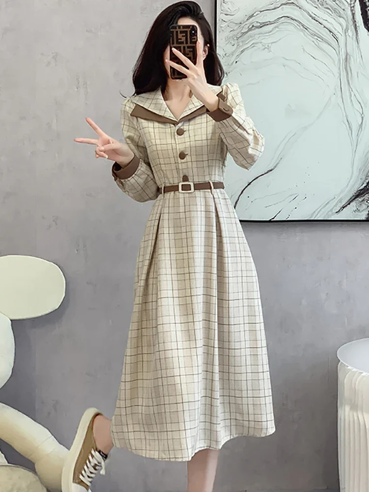 Women Plaid Elegant Long Sleeve Bandage Long Dress 2023 Korean Fashion Chic Casual Home Dress Autumn Winter Bodycon Party Dress
Women Plaid Elegant Long Sleeve Bandage Long Dress 2023 Korean Fashion Chic Casual Home Dress Autumn Winter Bodycon Party Dress
