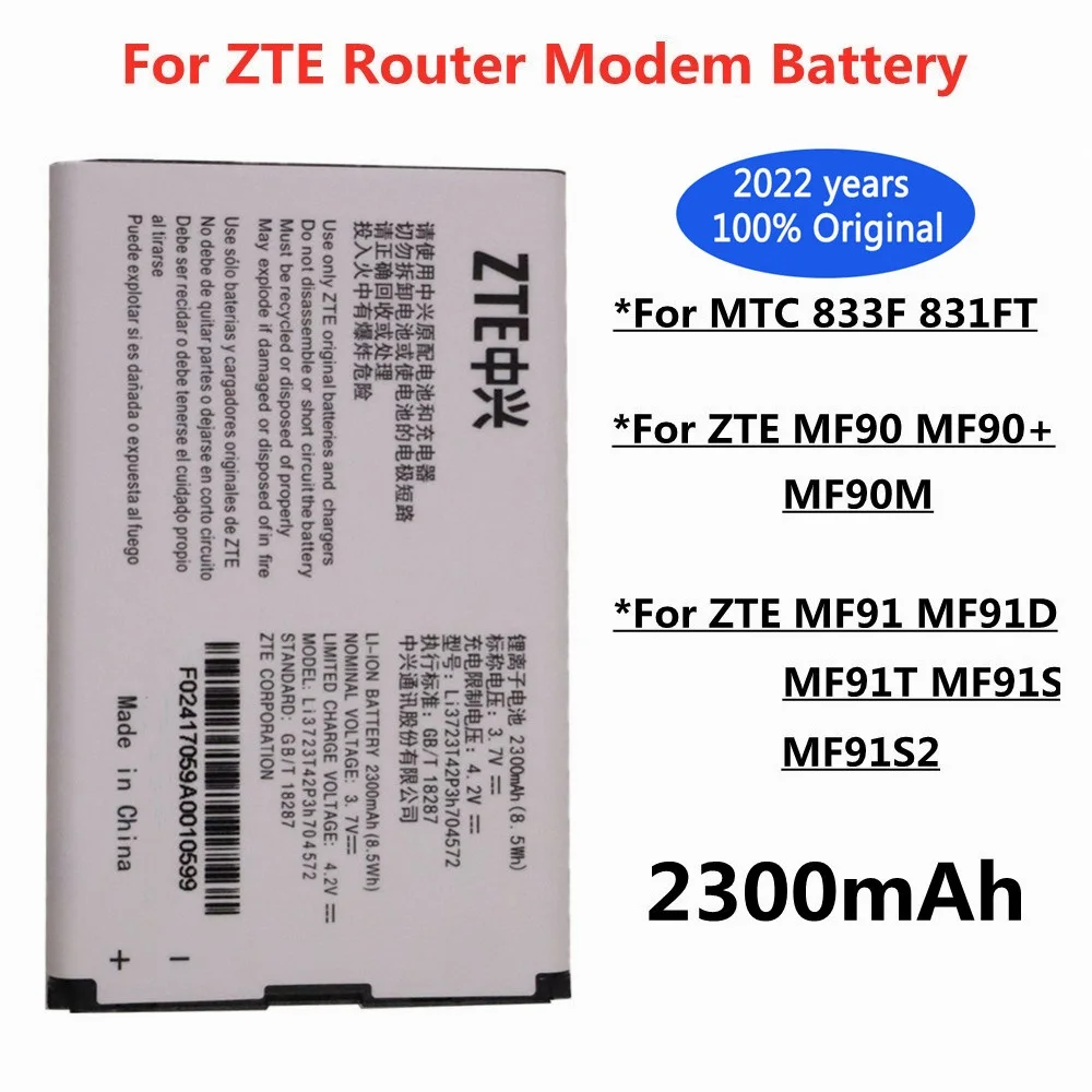 2022 New 4G Wifi Router Modem Battery For ZTE MF91 MF90 MF90+ MF90M MF91D MF91T MF91S MF91S2 MTC 833F 831FT Li3723T42P3h704572
2022 New 4G Wifi Router Modem Battery For ZTE MF91 MF90 MF90+ MF90M MF91D MF91T MF91S MF91S2 MTC 833F 831FT Li3723T42P3h704572
