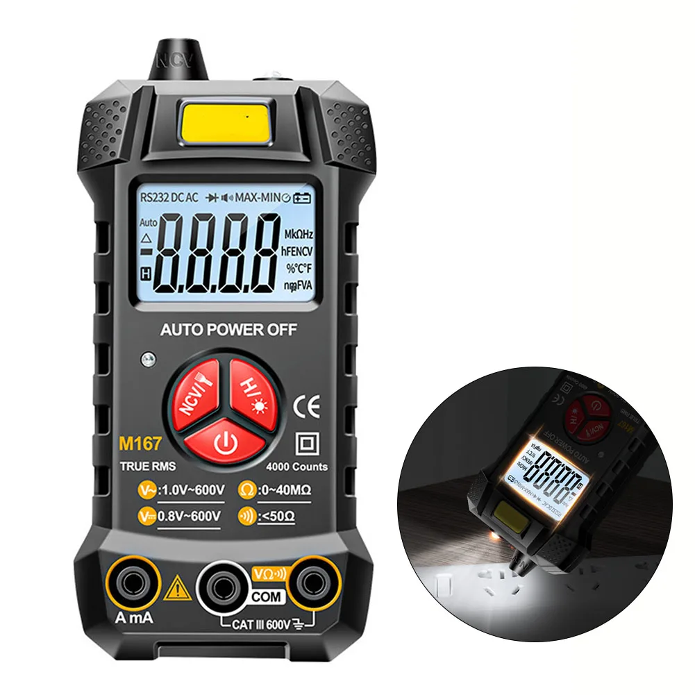 M167 Intelligent Automatic Range Recognition Multimeter Small Digital Instrument Universal Electrician Multifunctional Tools
M167 Intelligent Automatic Range Recognition Multimeter Small Digital Instrument Universal Electrician Multifunctional Tools