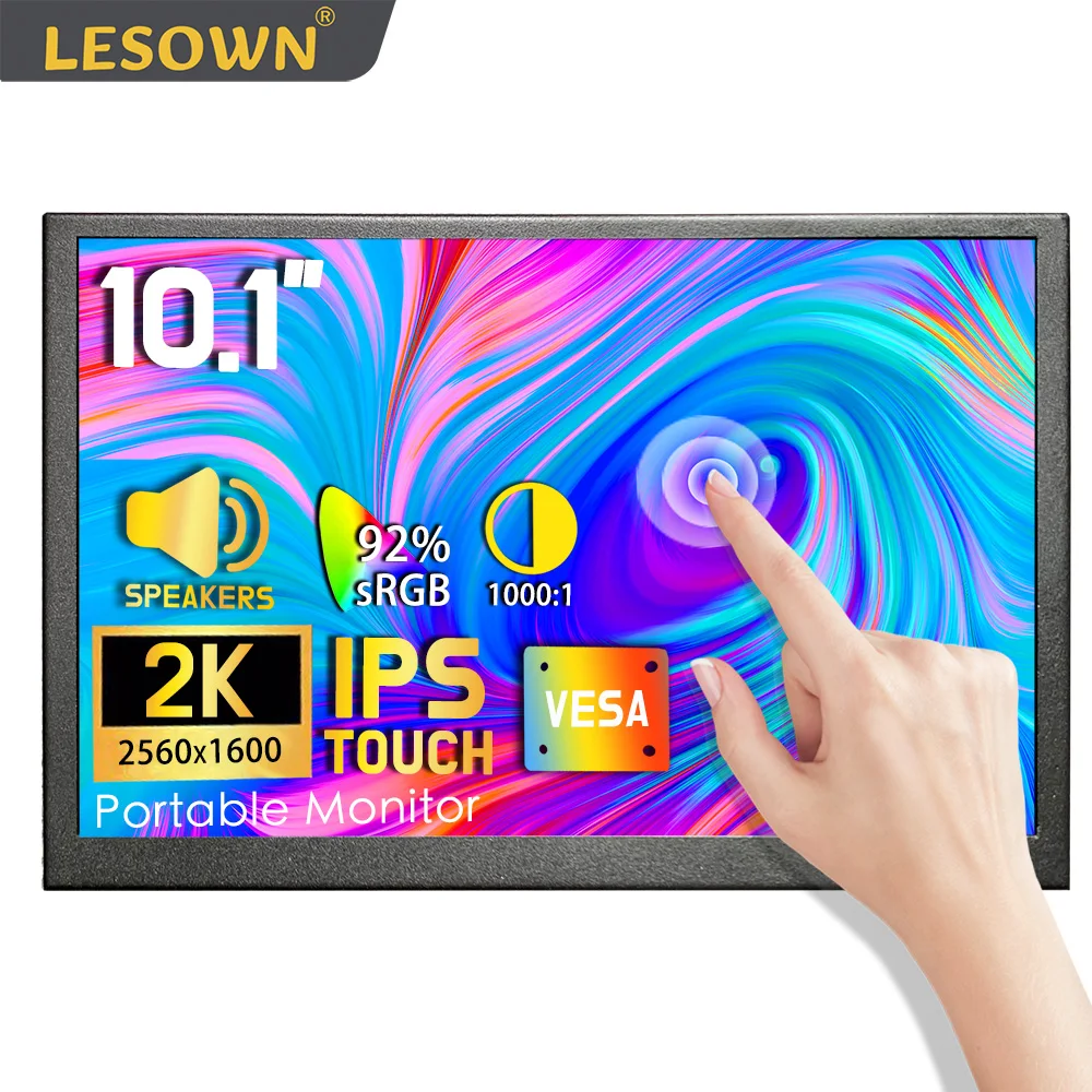 

LESOWN широкий Портативный Дисплей HDMI сенсорный экран 10,1 дюймов IPS 2560x1600 USB C LCD маленький второй экран монитор для компьютера ПК