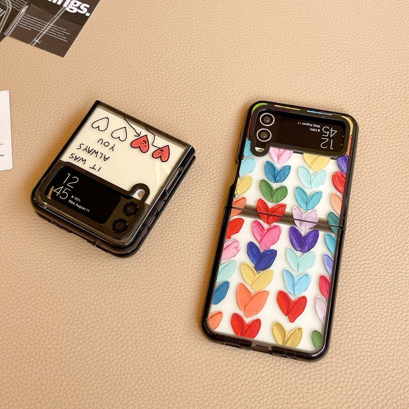 Acrylic Black Border Colorful Hearts Phone Case for Samsung Galaxy Z Flip 5 4 3 Back Cover for ZFlip4 ZFlip 5 Hard Case
Acrylic Black Border Colorful Hearts Phone Case for Samsung Galaxy Z Flip 5 4 3 Back Cover for ZFlip4 ZFlip 5 Hard Case