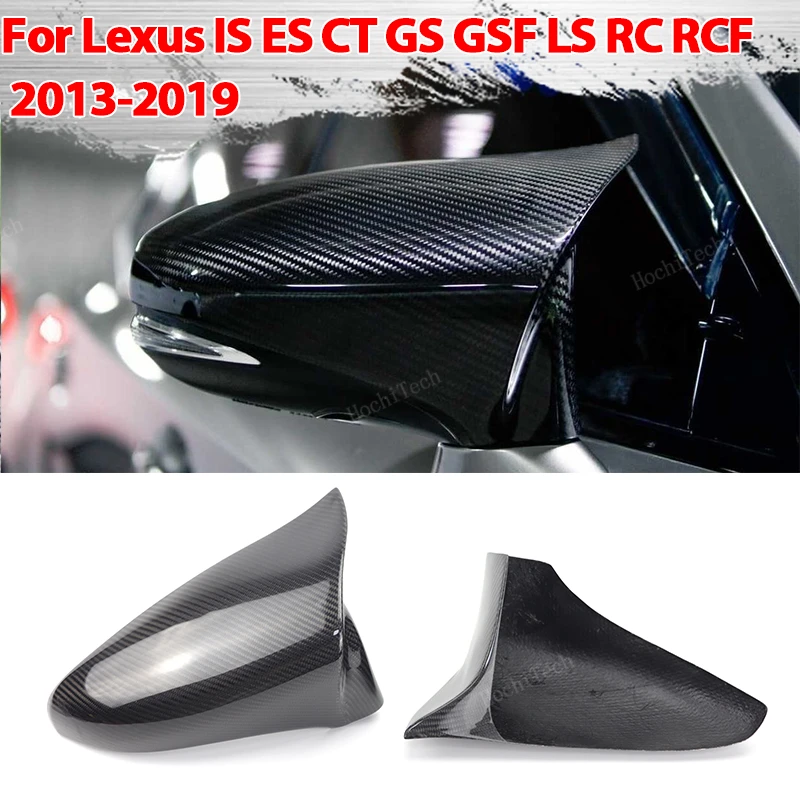 

Real Carbon Fiber Side Mirror cover Cap add-on Sticker for Lexus IS ES CT GS GSF LS RC RCF 2013-2019 F Sport Style