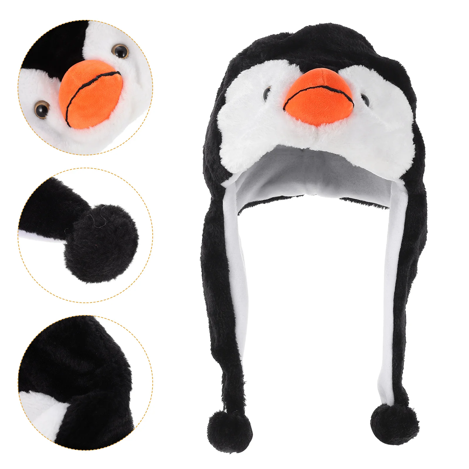 

Women Cute Cartoon Animal Fuzzy Penguin Warm Beanie Hat Winter Men's Thicken Caps Children Kids Boys Girls Fluffy Cosplay Hats
