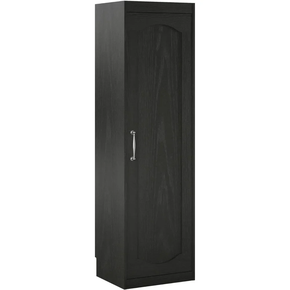 

Шкаф в современном стиле с регулируемыми полками, шкаф для хранения с одним шкафом, черный дуб, 19,69 дюйма x 23,62 дюйма Ш x 82,6 дюйма в