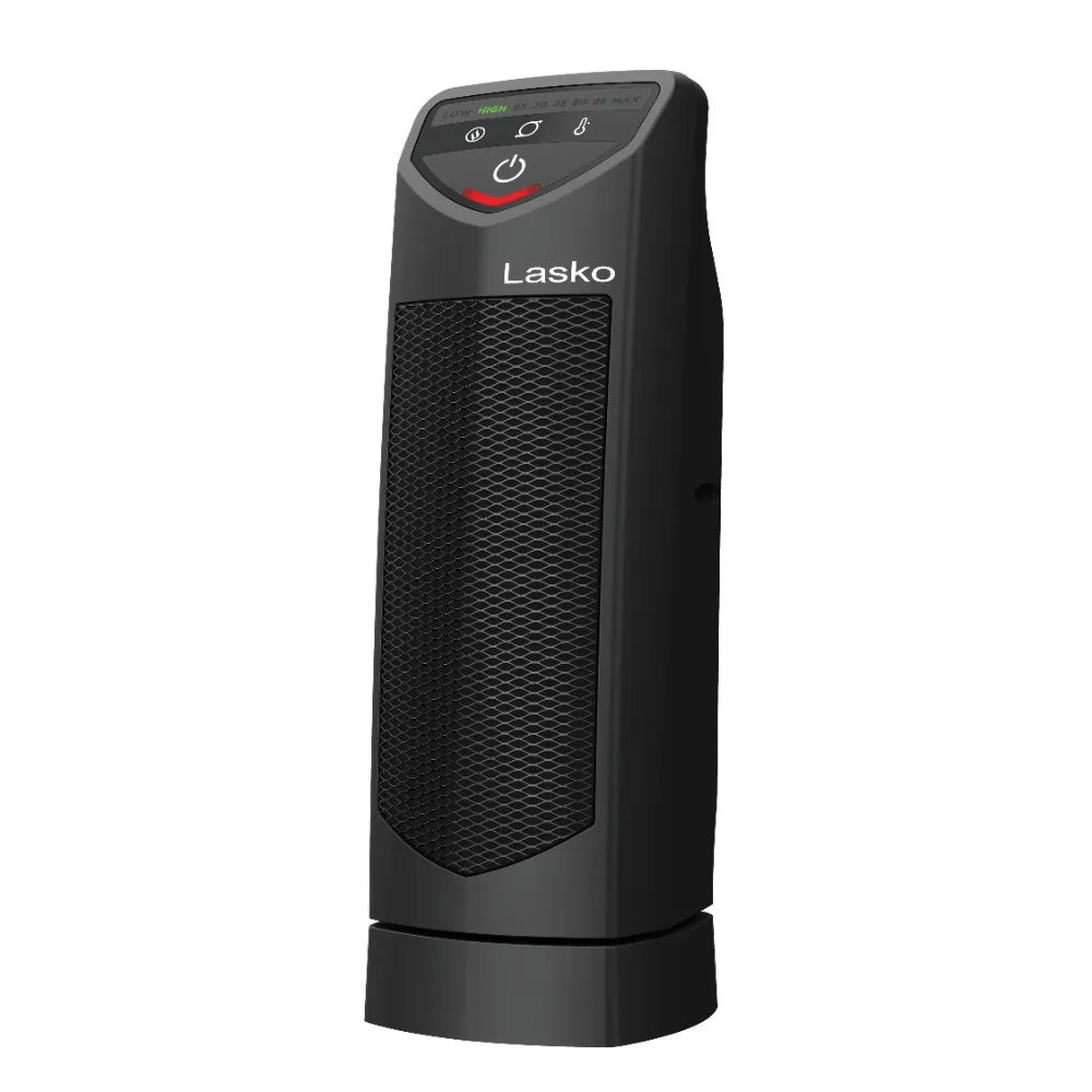 

1500W 14" Oscillating Ceramic Electric Tower Space Heater, Black, New, Adjustable Thermostat, Equipped with Overheat Protection
