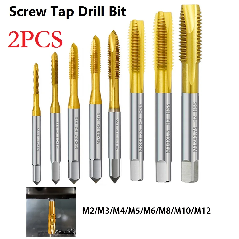 2Pcs Screw Thread Tap Drill Bit M2-M12 Metric-Straight Flute Titanium Coating Tap For Bicycle Repairing Furniture Making Tool
2Pcs Screw Thread Tap Drill Bit M2-M12 Metric-Straight Flute Titanium Coating Tap For Bicycle Repairing Furniture Making Tool