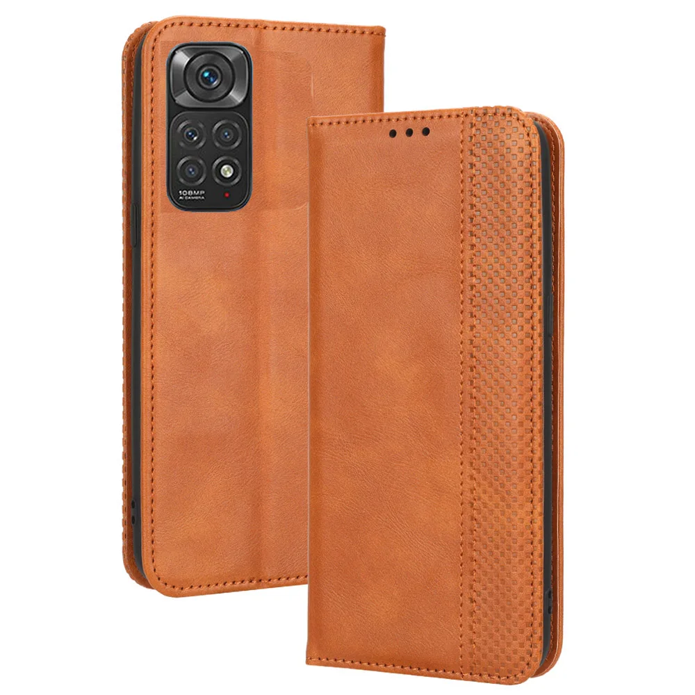 

Чехол-книжка для Redmi NOTE 11 11S Global, кожаный Ретро бумажник с магнитной застежкой, чехол с полным покрытием для Xiaomi Redmi NOTE 11 Pro, 4G/5G