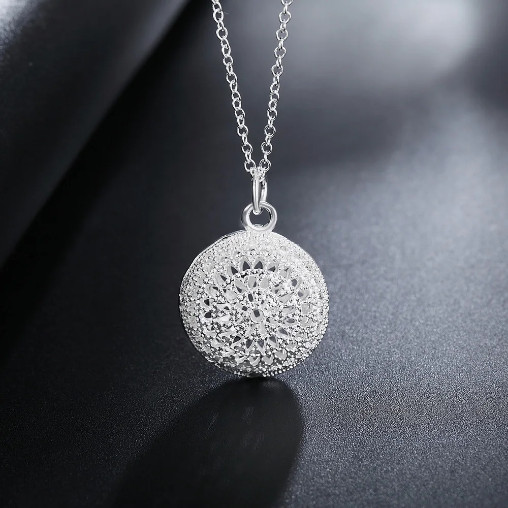 

925 Stamp Silver Fashion charming popular circular elegant women lady wedding classic hot models necklace noble jewelry