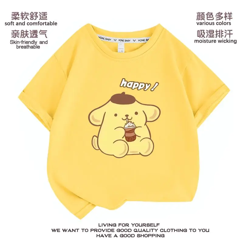 Футболка с коротким рукавом Sanrio, милый аниме Pompompurin Kawaii, летняя Милая мультяшная детская свободная одежда, подарки для детей
Футболка с коротким рукавом Sanrio, милый аниме Pompompurin Kawaii, летняя Милая мультяшная детская свободная одежда, подарки для детей