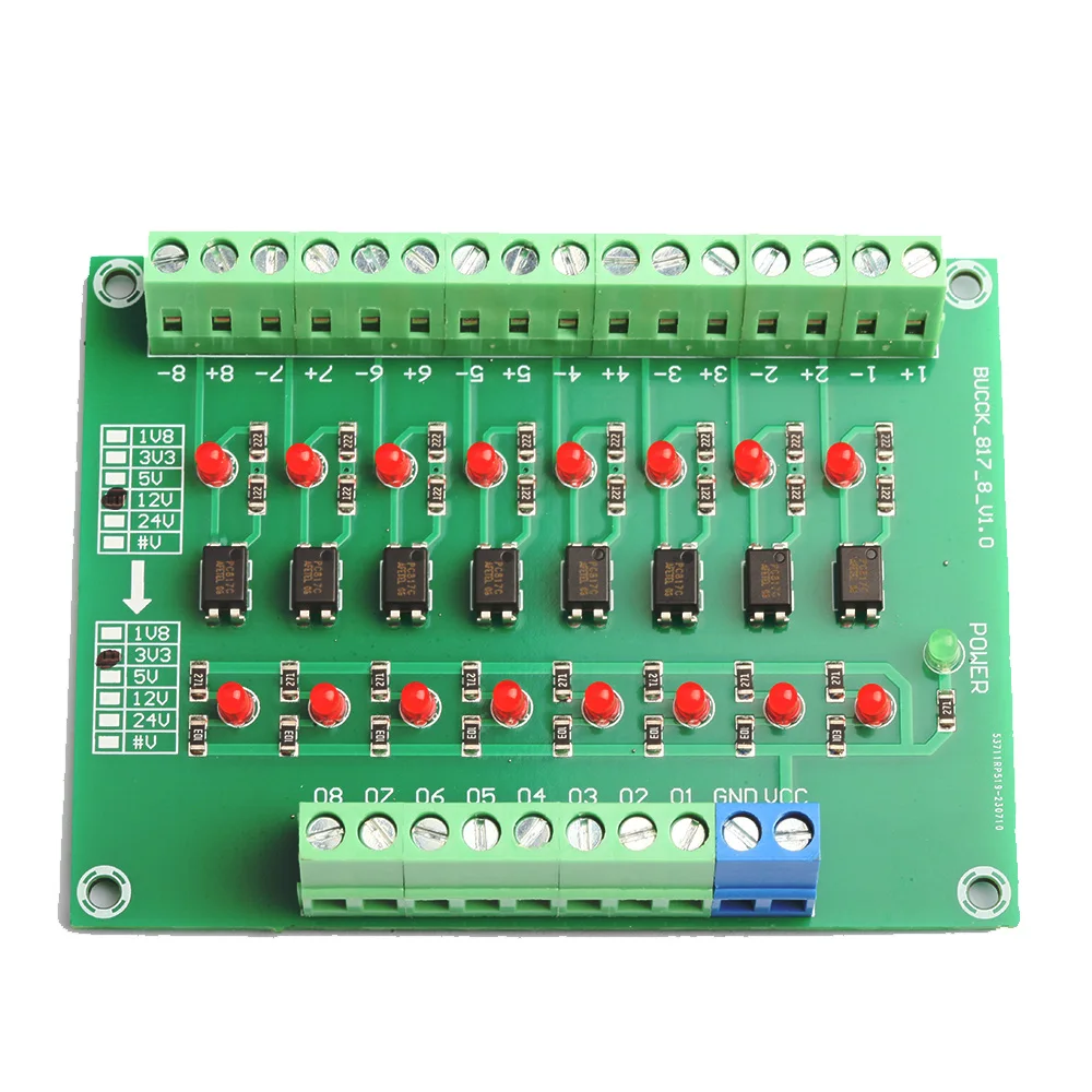 DST-1R8P-N 8 Channel Optocoupler 24V to 5V Isolation Module PLC Signal Level Voltage Conversion Board for Arduino
DST-1R8P-N 8 Channel Optocoupler 24V to 5V Isolation Module PLC Signal Level Voltage Conversion Board for Arduino