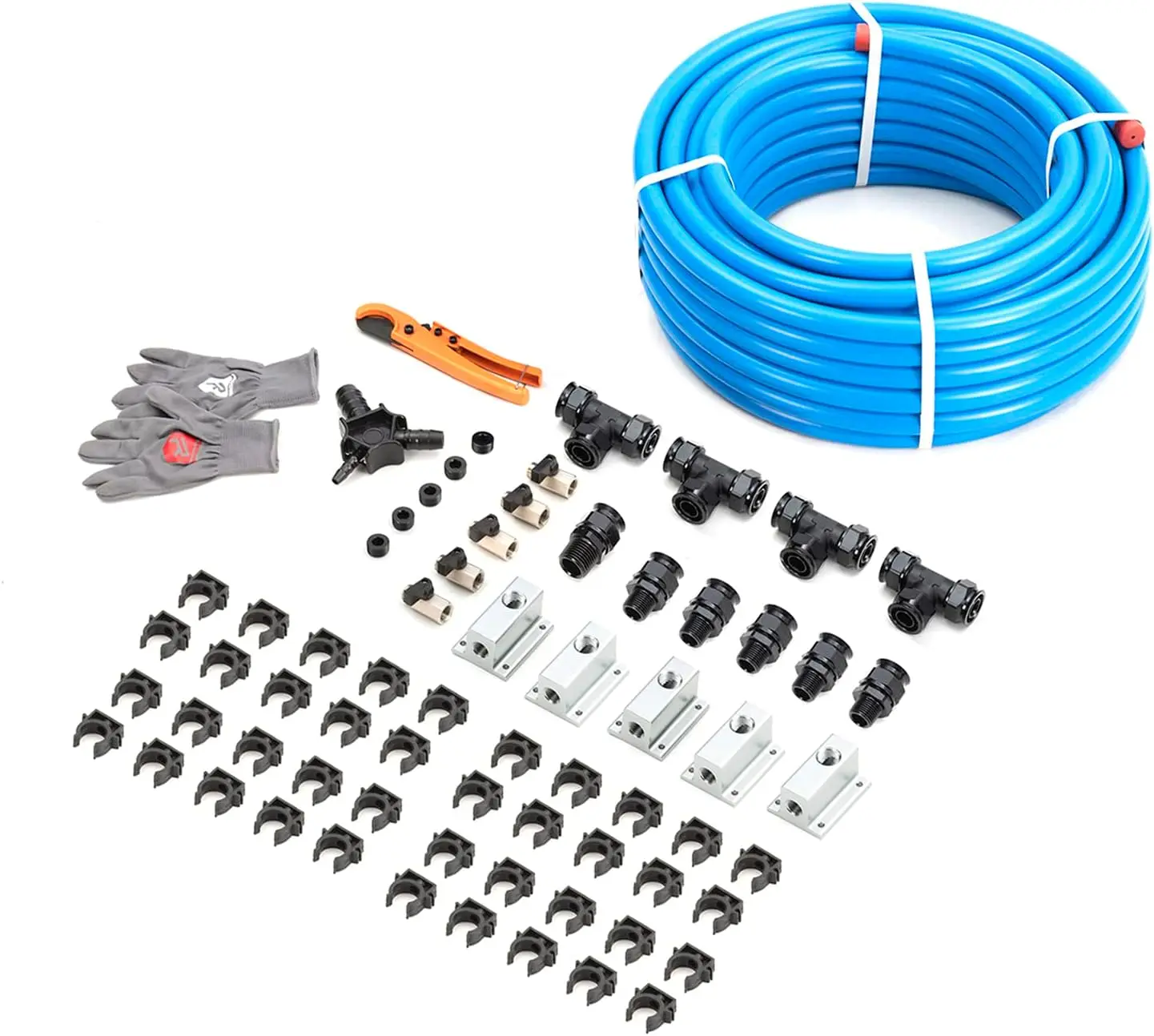 Air Compressor Accessories Kit 3/4" x 200ft 5-Ways Out HDPE Aluminum Piping System with Outlet Blocks, Tees, Pipe Csor Hose
Air Compressor Accessories Kit 3/4" x 200ft 5-Ways Out HDPE Aluminum Piping System with Outlet Blocks, Tees, Pipe Csor Hose