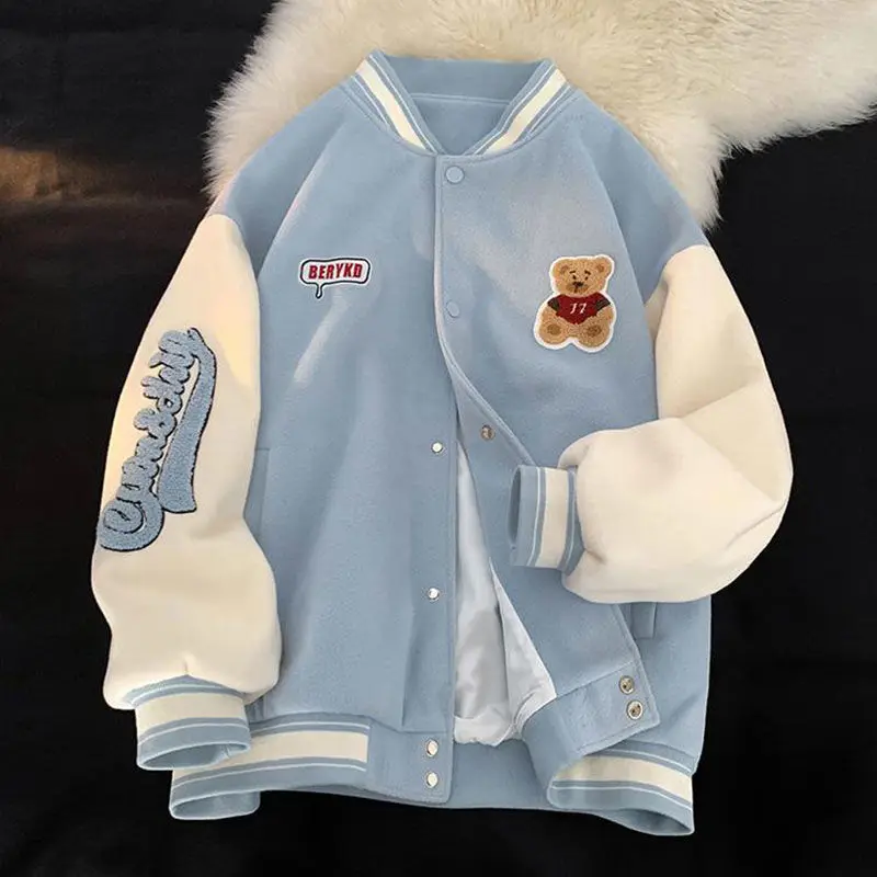 Campus style niche couple wear bear baseball uniform winter Korean version trendy ins men Hong Kong style autumn jacket women
Campus style niche couple wear bear baseball uniform winter Korean version trendy ins men Hong Kong style autumn jacket women