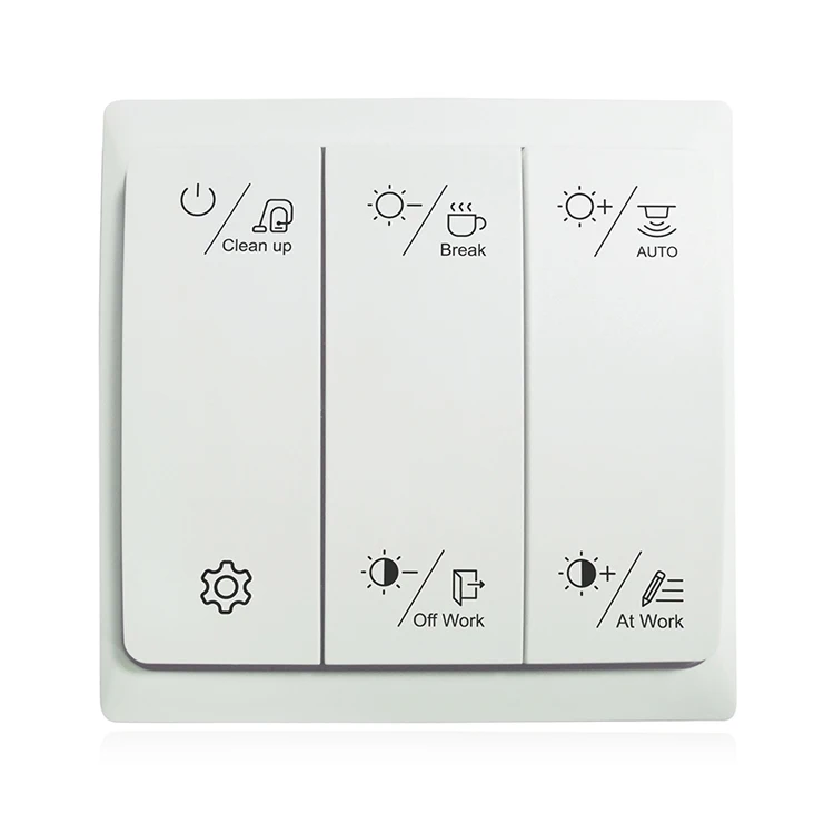 Hotel DIY wireless zigbee 6 scenario button light program smart life remote scene switch
Hotel DIY wireless zigbee 6 scenario button light program smart life remote scene switch