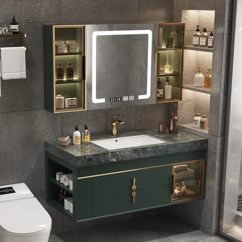 

Дизайнерская панель для ванной комнаты, набор шкафов для ванной комнаты, умный зеркальный шкаф, шкаф для ванной комнаты с раковиной, туалетный столик для ванной комнаты