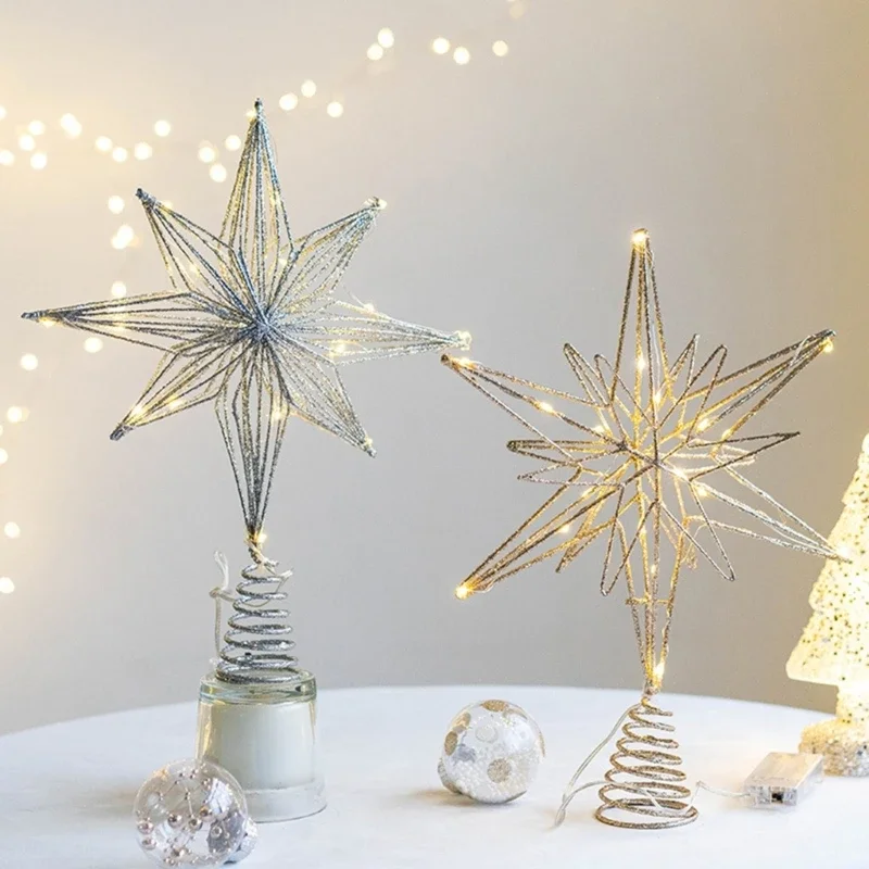 

Топперы для рождественской елки, звезда со светодиодной гирляндой, украшения для рождества, дома, фотография, праздник, новый год