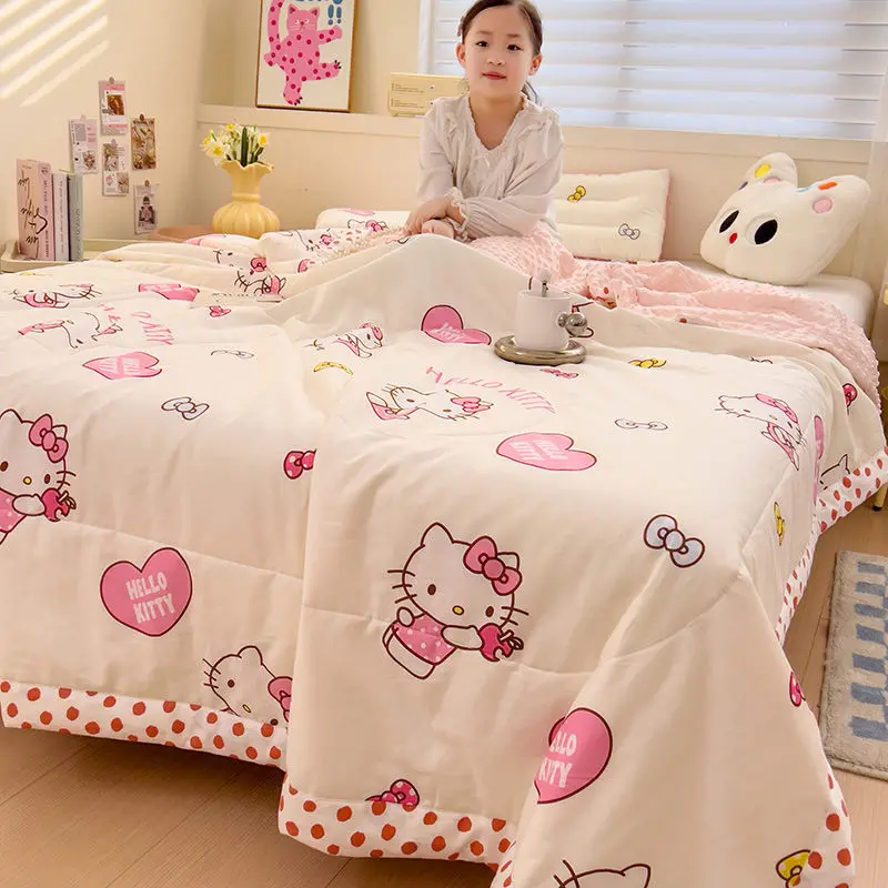 Summer Sanrio Kuromi Hello Kitty Anime Cool Bed Quilt Cute Cinnamoroll Cartoon Children Nap Blanket Lovely Gifts for Girls
Summer Sanrio Kuromi Hello Kitty Anime Cool Bed Quilt Cute Cinnamoroll Cartoon Children Nap Blanket Lovely Gifts for Girls