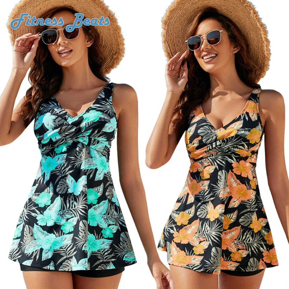 2023 Women New Dress Conservative Two Pieces Tankini Printed Split Fashion Sexy Deep V Strap Swimwear Swimming Beach Large Size
2023 Women New Dress Conservative Two Pieces Tankini Printed Split Fashion Sexy Deep V Strap Swimwear Swimming Beach Large Size