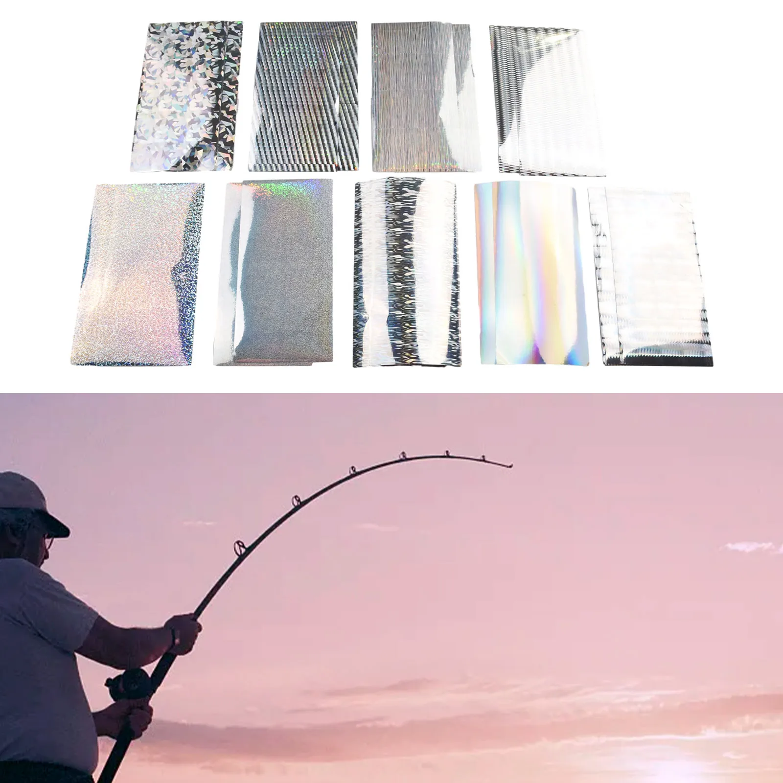 18pcs 10*20cm Holographic Reflective Belt Adhesive Lure Making Fly Tying Materail Film Flash Tape Ice Carp Fishing Accessories
18pcs 10*20cm Holographic Reflective Belt Adhesive Lure Making Fly Tying Materail Film Flash Tape Ice Carp Fishing Accessories