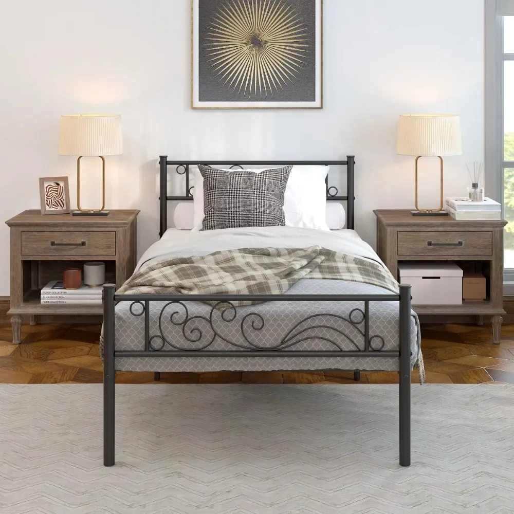 Single Metal Platform Bed Frame, Twin Size Bed Frame with Headboard & Footboard, Heavy Sturdy Bed Frame
Single Metal Platform Bed Frame, Twin Size Bed Frame with Headboard & Footboard, Heavy Sturdy Bed Frame