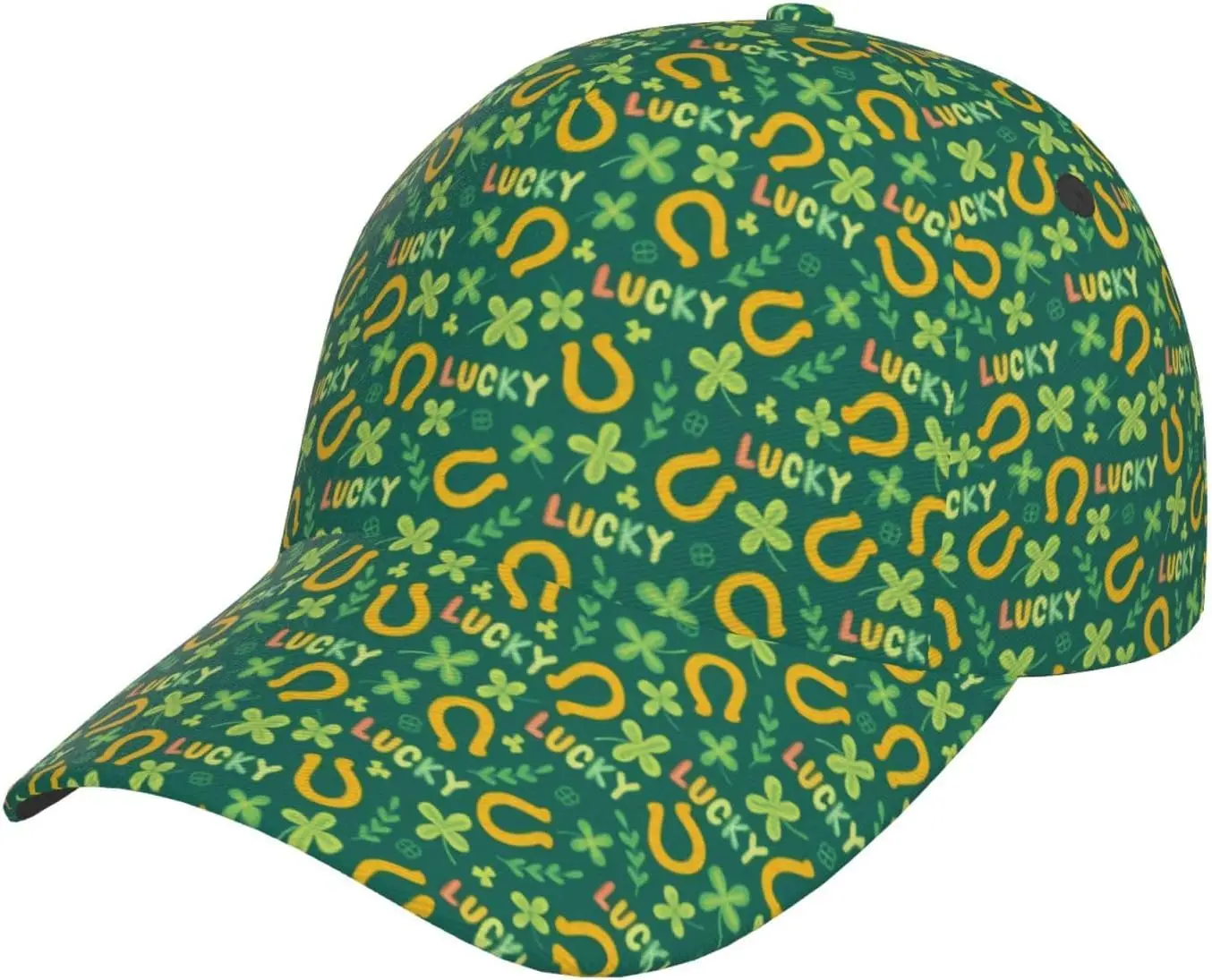 

St. Patrick's Day Clover Baseball Cap Adjustable Fashion Flat Bill Brim Dad Hats for Women Men Sun Hats