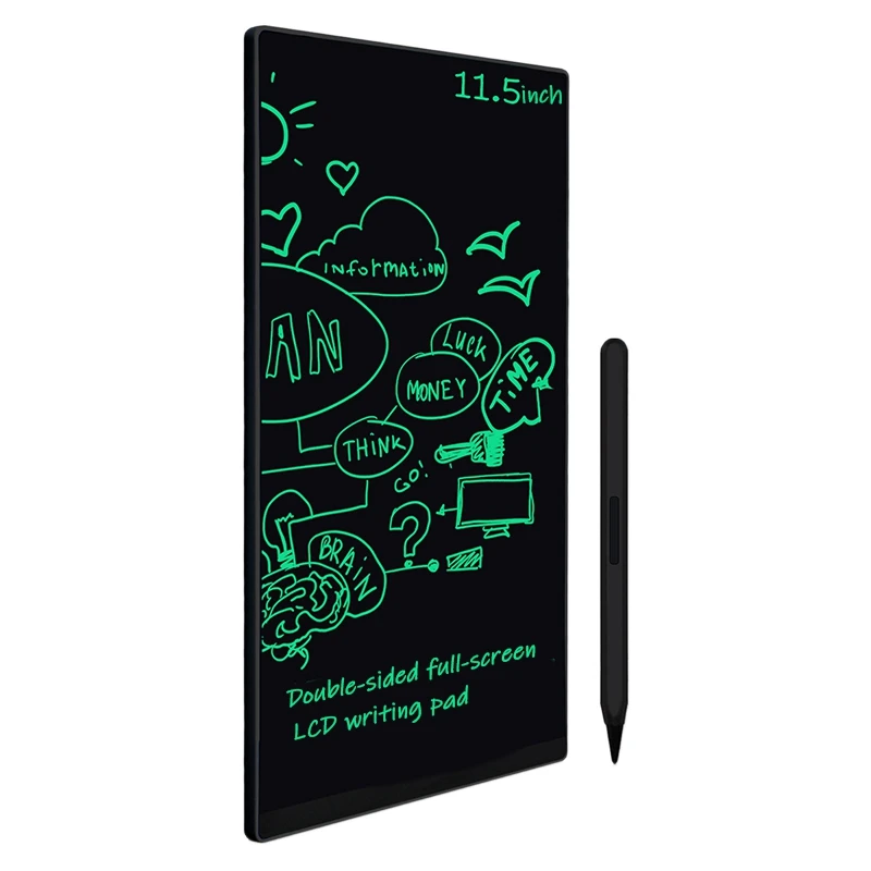 

11,5 дюймовый цветной ультратонкий полноэкранный ЖК-планшет для письма со встроенными магнитами, инновационный планшет для рисования, доска для записей (черный)