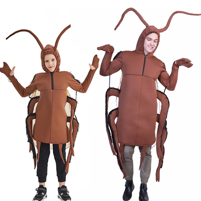 

Halloween Kids Adult Funny Cockroach Costume Children Insect Cosplay Outfits Carnival Easter Purim Fancy Dress suit