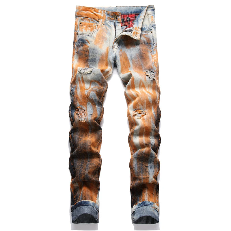 Slim Fit Torn Men Denim Pants Stretchy Hand-painted Jeans Smart Casual Bottoms Clothes
Slim Fit Torn Men Denim Pants Stretchy Hand-painted Jeans Smart Casual Bottoms Clothes