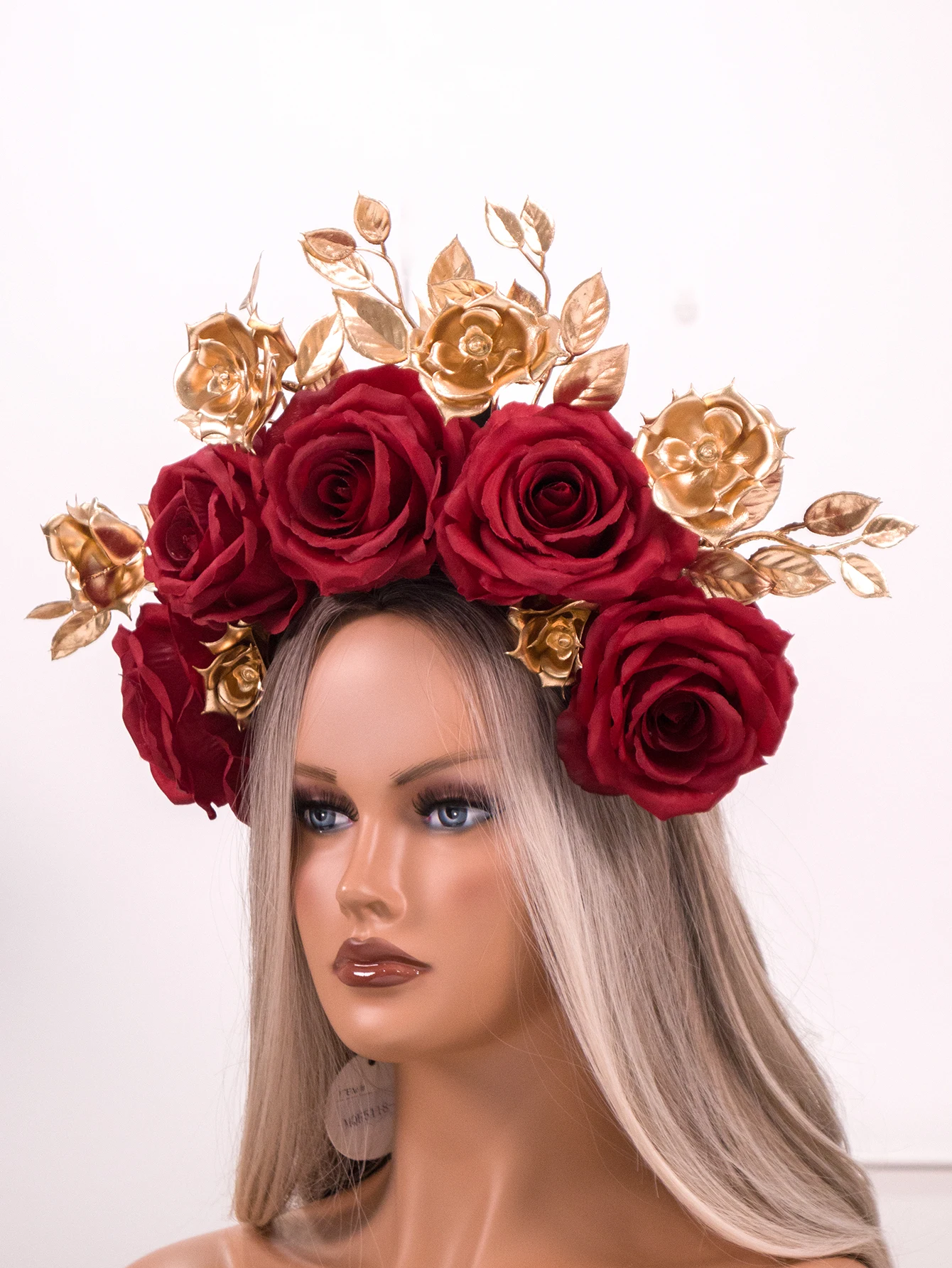 Handmade Artificial Dark Red Rose Crown For Wedding Bridal, Halloween Day Of The Dead Festival Flower Crown Floral headband
Handmade Artificial Dark Red Rose Crown For Wedding Bridal, Halloween Day Of The Dead Festival Flower Crown Floral headband