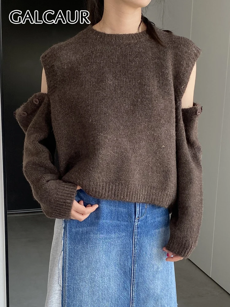 GALCAUR Solid Hollow Out Knitting Sweaters For Women Round Neck Long Sleeve Off Shoulder Loose Pullover Sweater Female 2023 New
GALCAUR Solid Hollow Out Knitting Sweaters For Women Round Neck Long Sleeve Off Shoulder Loose Pullover Sweater Female 2023 New