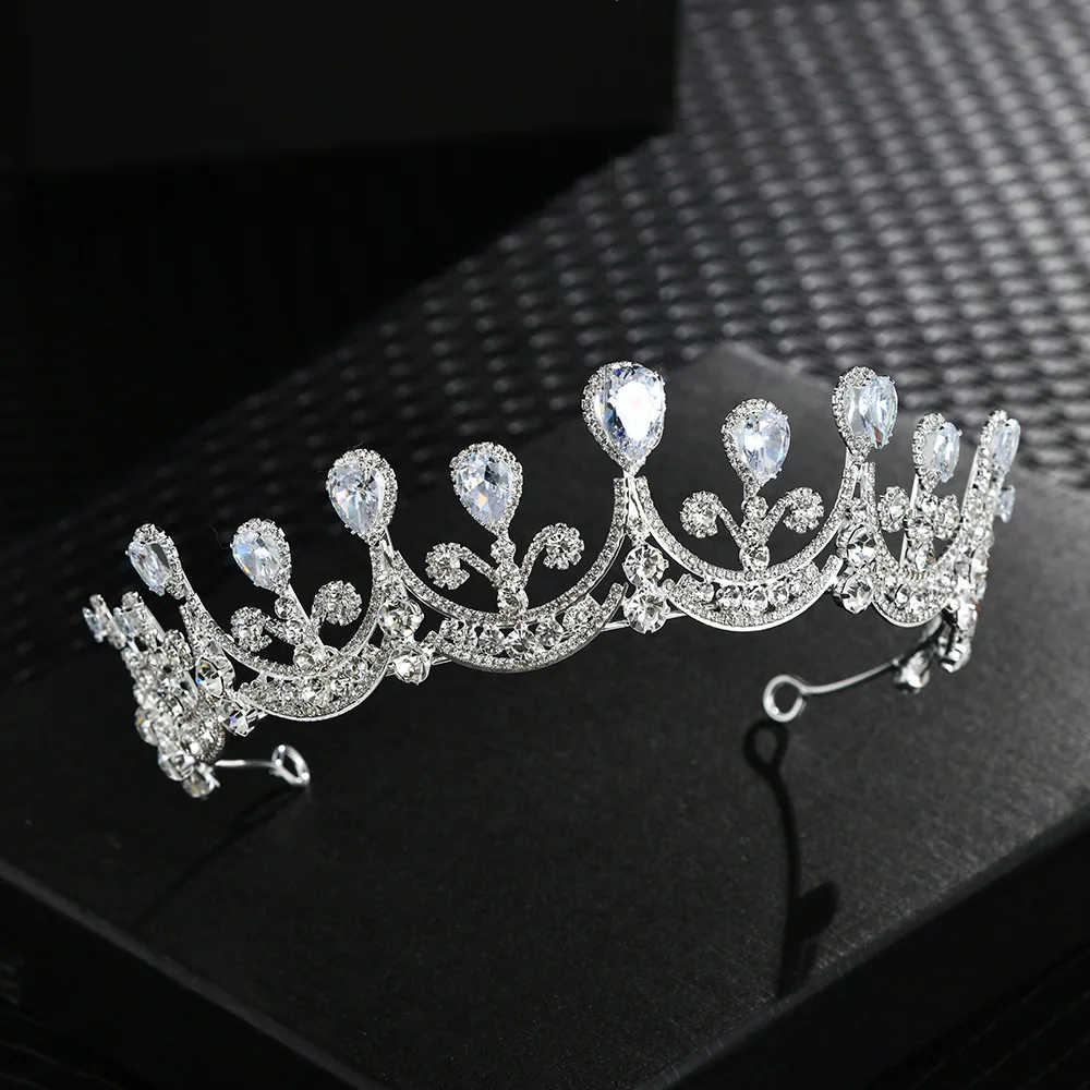 

Luxury Tiara Crown For Women Wedding Hair Jewelry Accessories Zirconia Crystal Bride Headband Princess Bridal Crowns Headdress