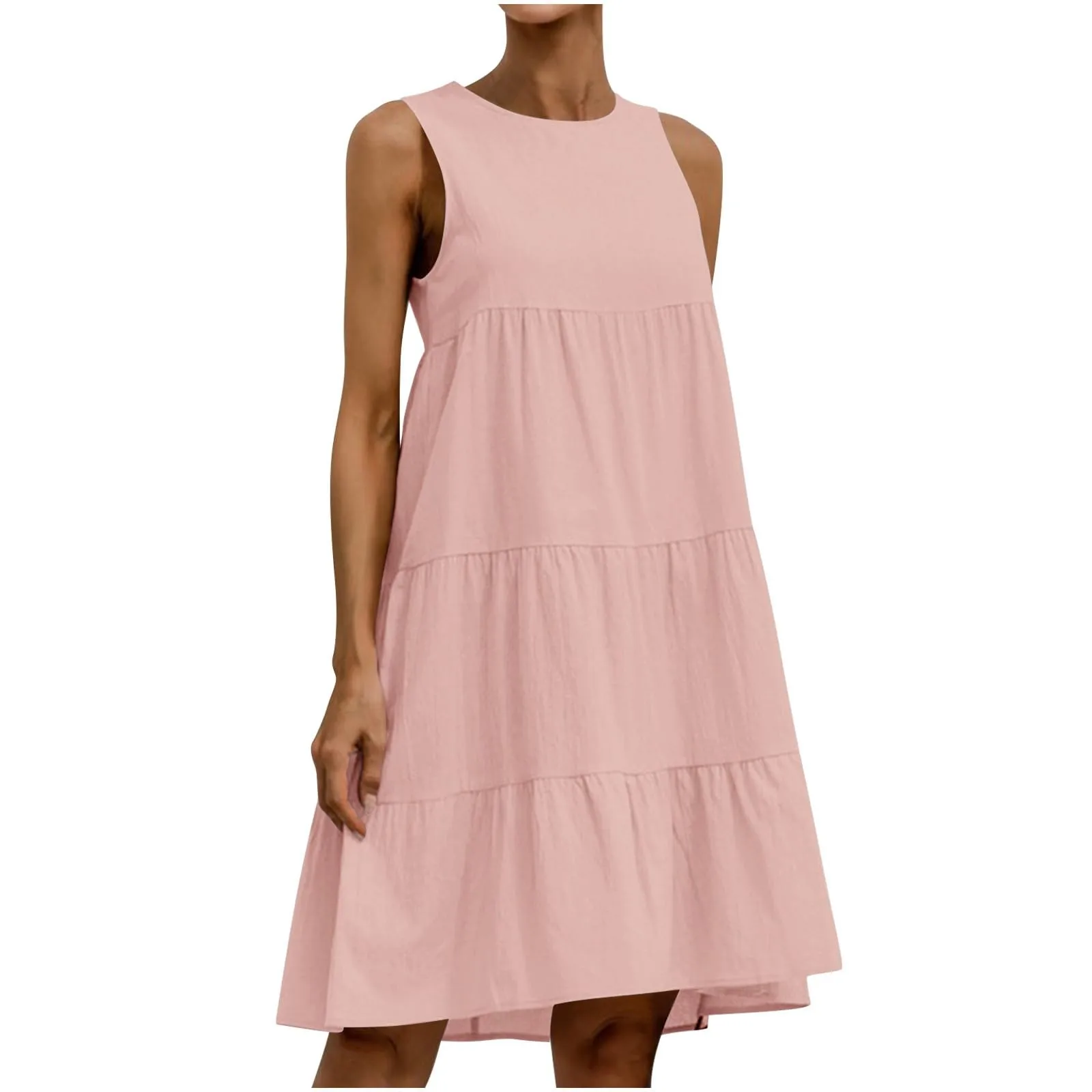 2024 Summer Women Vest Dress Cotton O-Neck Sleeveless Solid Midi Dress Stitching Large Swing dresses Loose Sundress Vestidos
2024 Summer Women Vest Dress Cotton O-Neck Sleeveless Solid Midi Dress Stitching Large Swing dresses Loose Sundress Vestidos