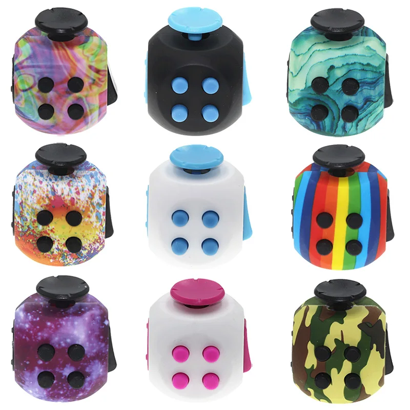 

Decompression Magic Anti Stress Dice Spinner EDC Hand For Autism ADHD Anxiety Relief Focus Kids 6 Sides Fidget Toys