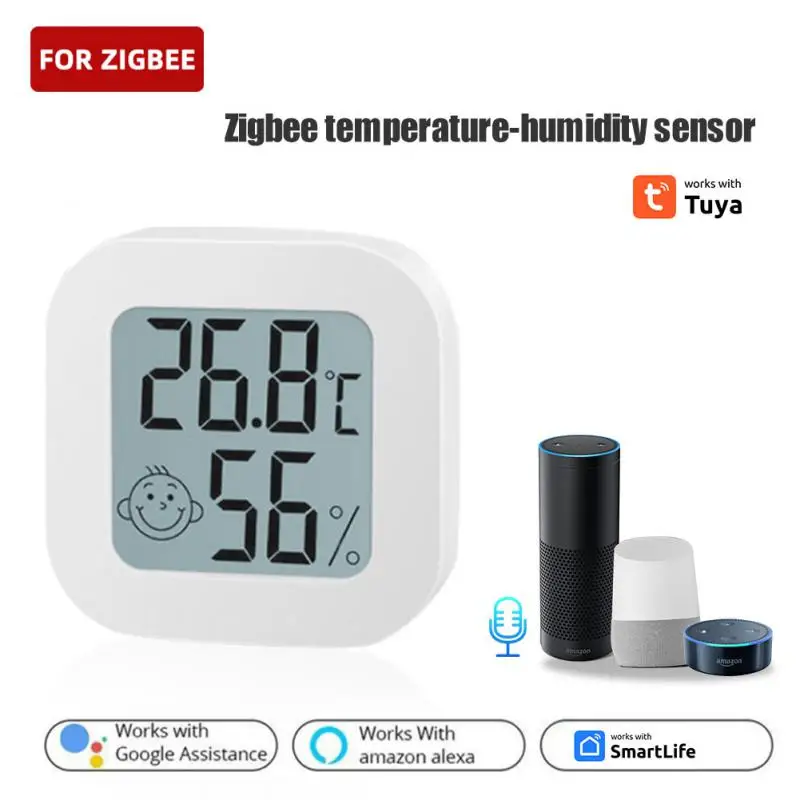 

Zigbee Thermometer Hygrometer Tuya WiFi Smart LCD Screen Digital Temperature Humidity Sensor Work With Alexa Google Home