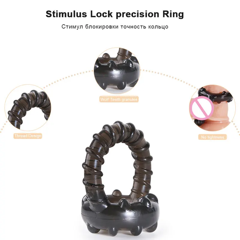 Anneau pénien en silicone pour hommes, anneau d'érection de pénis masculin, jouet sexuel pour adultes de 18 ans et plus, jouets de retard d'éjaculation, accessoire de rêve 4