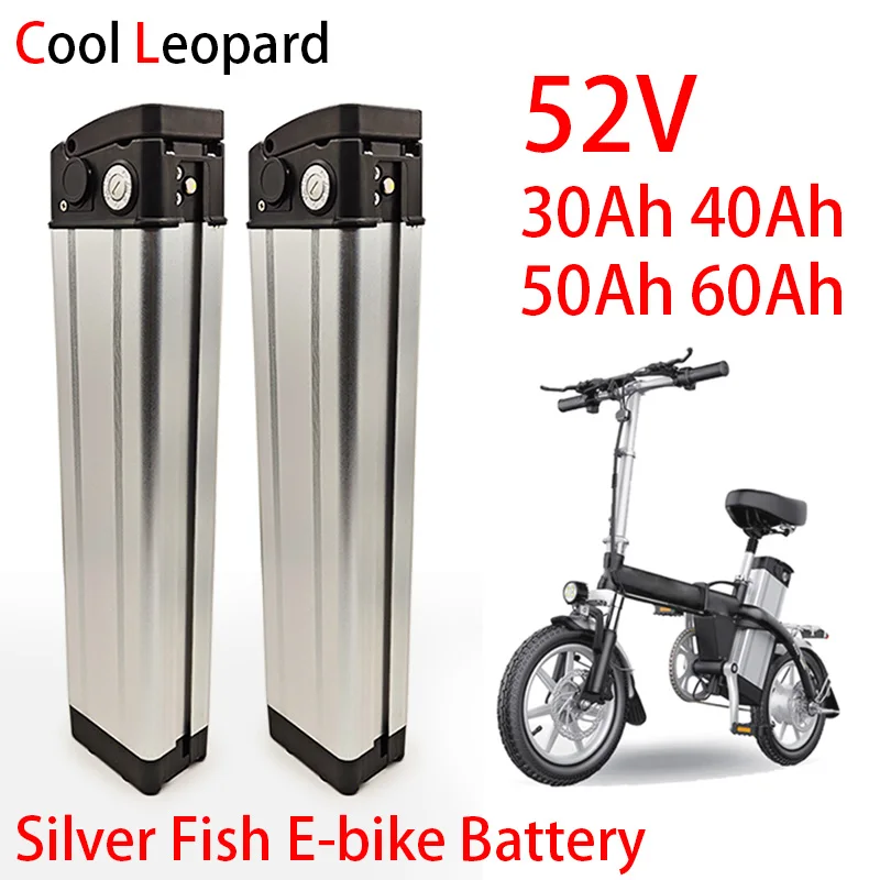 New 52V 30Ah 40Ah 50Ah 60Ah Lithium Battery,For Silver Fish Style Electric Bicycle Battery With Aluminum Case Anti-theft Lock
New 52V 30Ah 40Ah 50Ah 60Ah Lithium Battery,For Silver Fish Style Electric Bicycle Battery With Aluminum Case Anti-theft Lock
