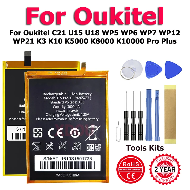 K3Plus K10 S73 S75 S76 S80 S90 S86 S105 Battery For Oukitel C21 U15 U18 WP5 WP6 WP7 WP12 WP21 K3 K10 K5000 K8000 K10000 Pro Plus
K3Plus K10 S73 S75 S76 S80 S90 S86 S105 Battery For Oukitel C21 U15 U18 WP5 WP6 WP7 WP12 WP21 K3 K10 K5000 K8000 K10000 Pro Plus