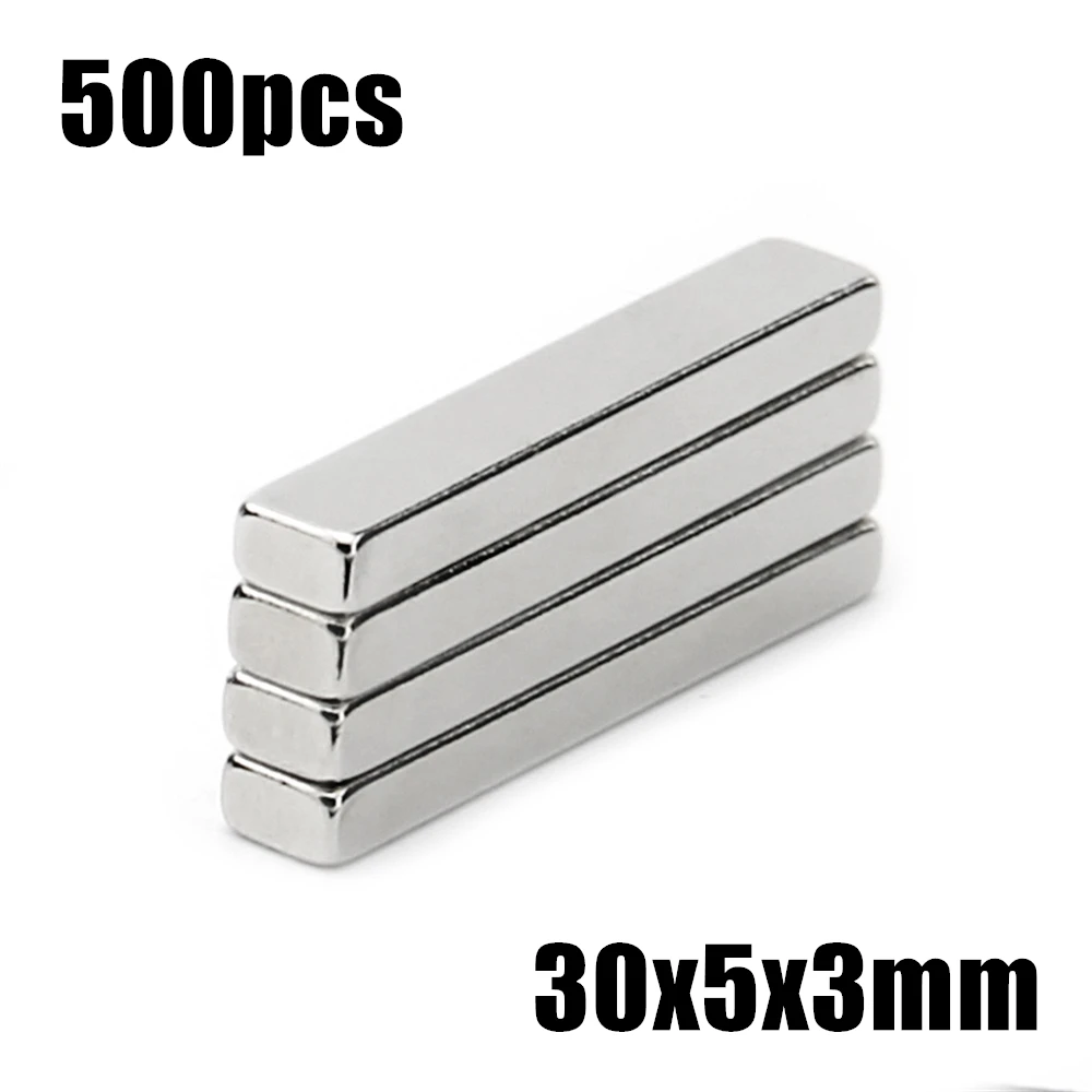 500pcs 30x5x3mm Neodymium Magnet 30*5*3mm N35 NdFeB Block Super Powerful Strong Permanent Magnetic imanes Block 
500pcs 30x5x3mm Neodymium Magnet 30*5*3mm N35 NdFeB Block Super Powerful Strong Permanent Magnetic imanes Block