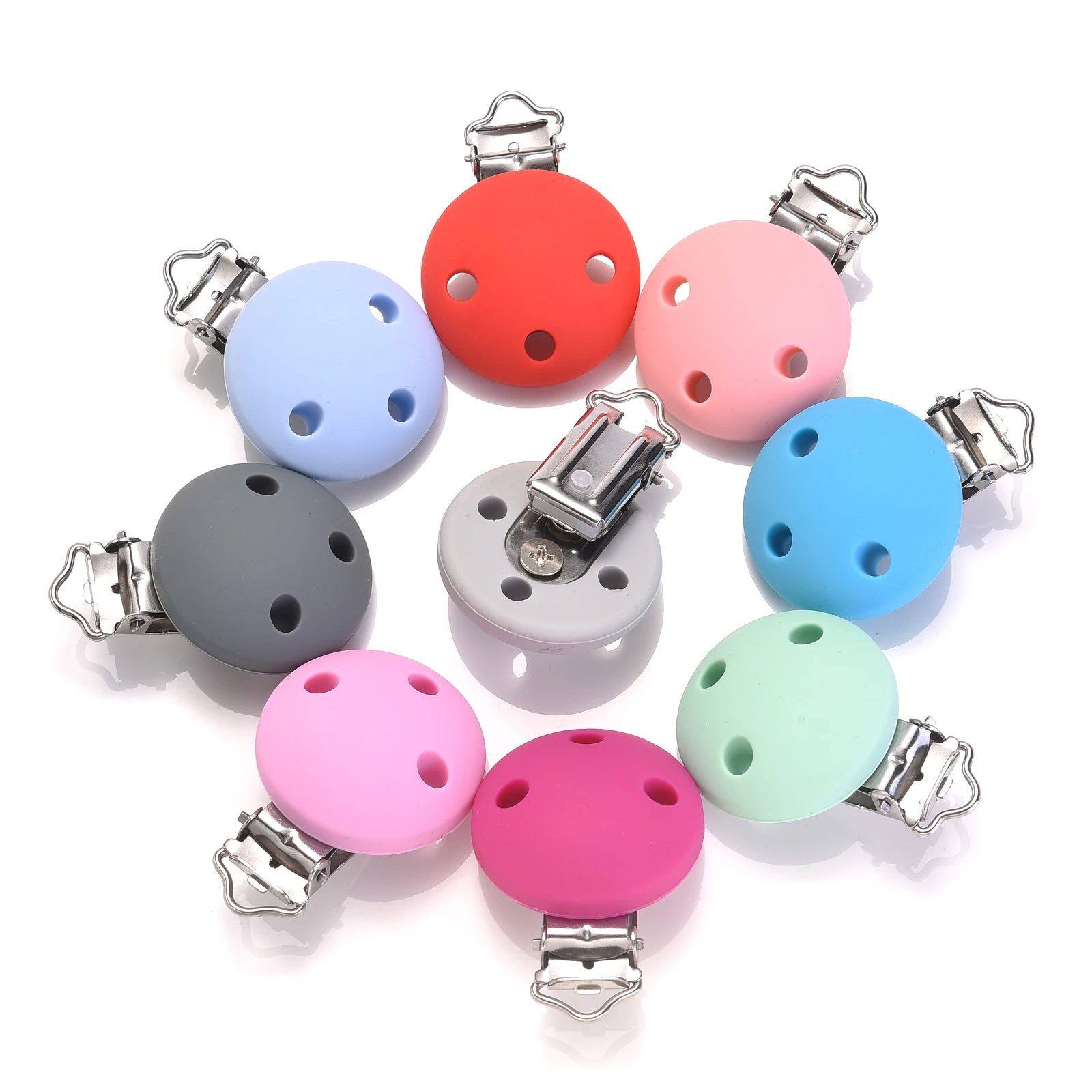 10Pcs/Lot 35mm Round Shaped Silicone Clips Baby Teether Clips DIY Baby Pacifier Chain Tool Care Teether Gift Accessory BPA Free
10Pcs/Lot 35mm Round Shaped Silicone Clips Baby Teether Clips DIY Baby Pacifier Chain Tool Care Teether Gift Accessory BPA Free