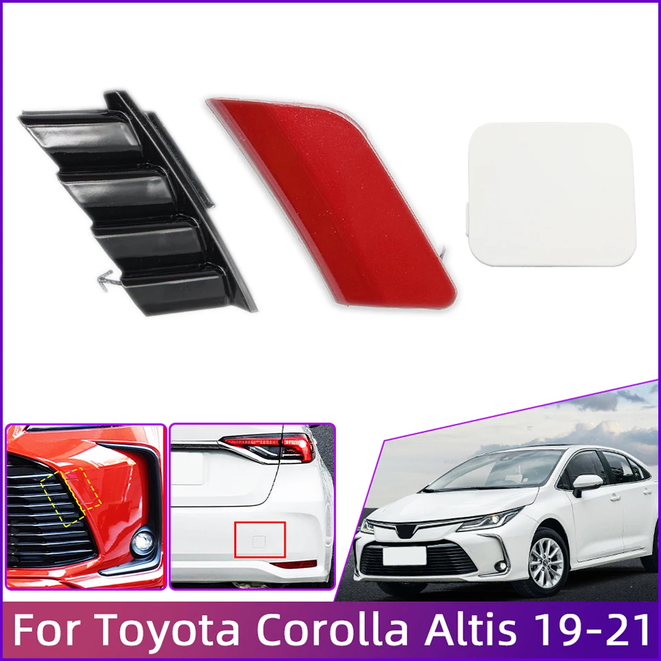 

Car Front Rear Bumper Towing Hook Eye Cover Cap For Toyota Corolla Altis Sedan 2019 2020 2021 Tow Hook Hauling Trailer Lid Trim