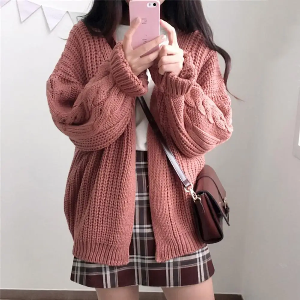 Women Winter Knitted Coat Sweater Cardigan Thick Solid Color Long Twisted Sleeve Soft Elastic Loose One Size Warm Lady Jacket
Women Winter Knitted Coat Sweater Cardigan Thick Solid Color Long Twisted Sleeve Soft Elastic Loose One Size Warm Lady Jacket