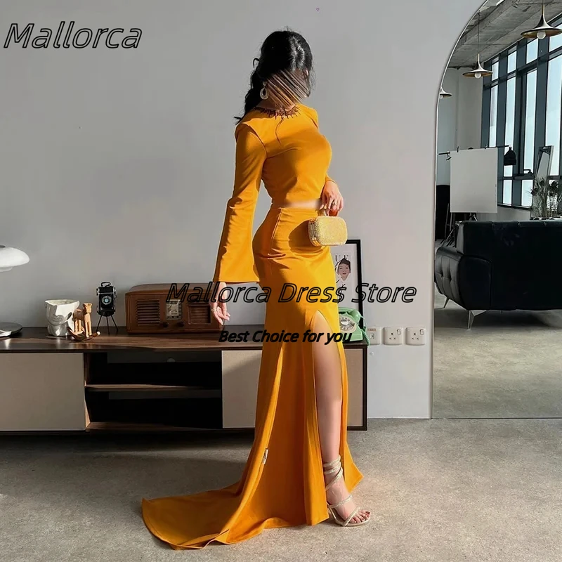 Mallorca Two Pieces Ladies Wear Mermaid Prom Dresses Beaded Neck Lace Up Back Long Sleeves Evening Gowns Side Slit Party Dress
Mallorca Two Pieces Ladies Wear Mermaid Prom Dresses Beaded Neck Lace Up Back Long Sleeves Evening Gowns Side Slit Party Dress