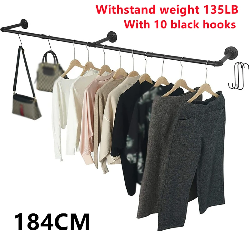 184cm*27cm Clothes Hanger Wall Mount Cloth Drying Rack Indoor & Outdoor Home Laundry Clothesline Space Saving with 10 Hooks
184cm*27cm Clothes Hanger Wall Mount Cloth Drying Rack Indoor & Outdoor Home Laundry Clothesline Space Saving with 10 Hooks
