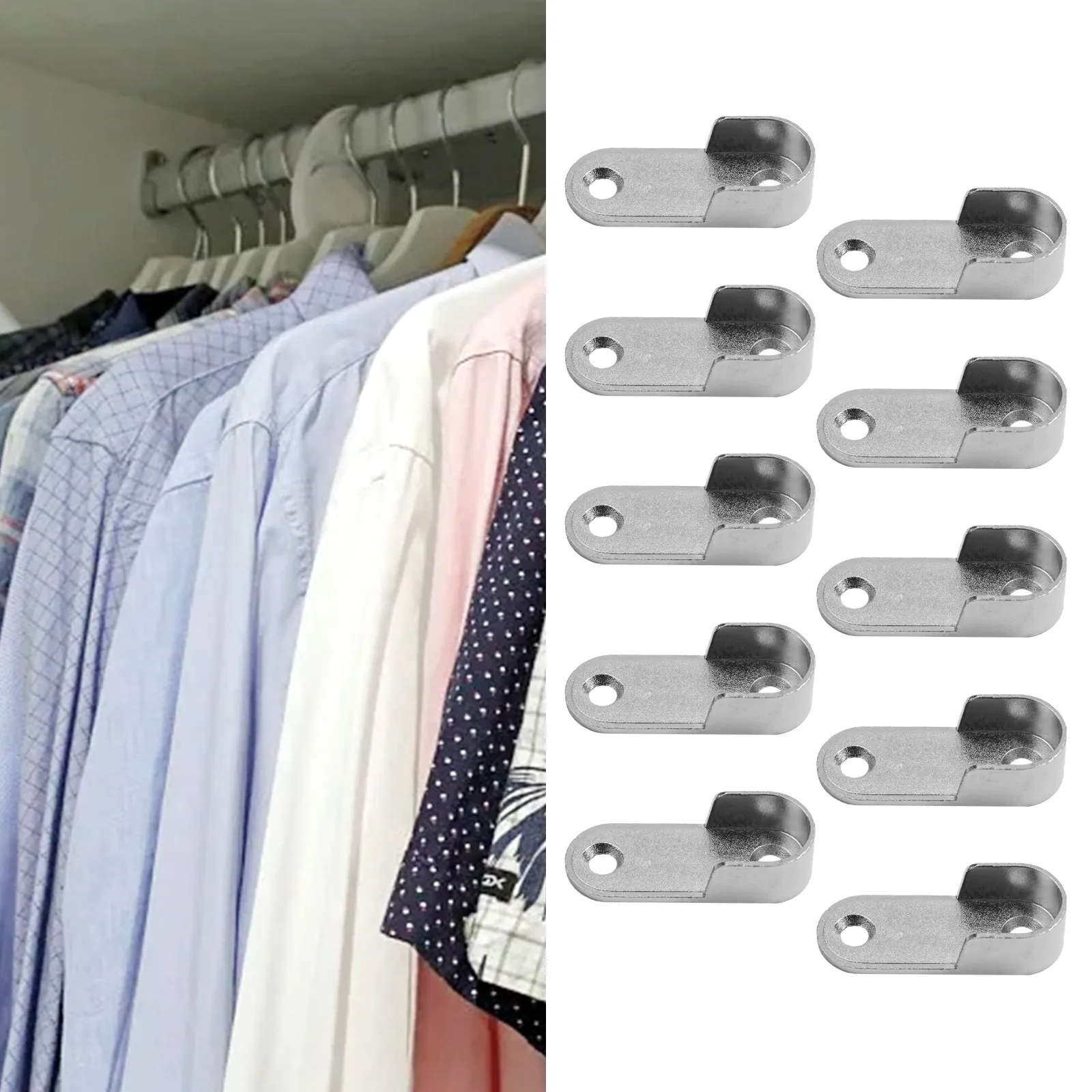 10pcs Wardrobe Clothes Tube Support Bracket Closet Rod Pole End Bracket Holder Cupboard Household Furniture Hardware Parts
10pcs Wardrobe Clothes Tube Support Bracket Closet Rod Pole End Bracket Holder Cupboard Household Furniture Hardware Parts