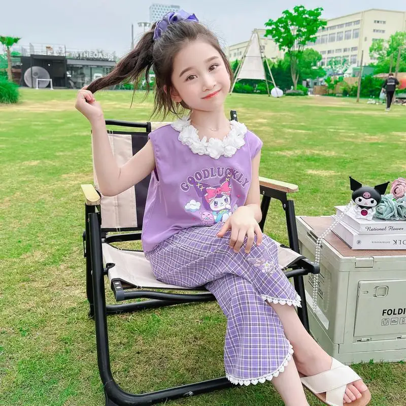 Girly Heart Kuromi Anime Kawaii Sanrio Vest Pants Set Summer Cute Children Sleeveless T-Shirt Anti-Mosquito Pants Toys for Kids
Girly Heart Kuromi Anime Kawaii Sanrio Vest Pants Set Summer Cute Children Sleeveless T-Shirt Anti-Mosquito Pants Toys for Kids