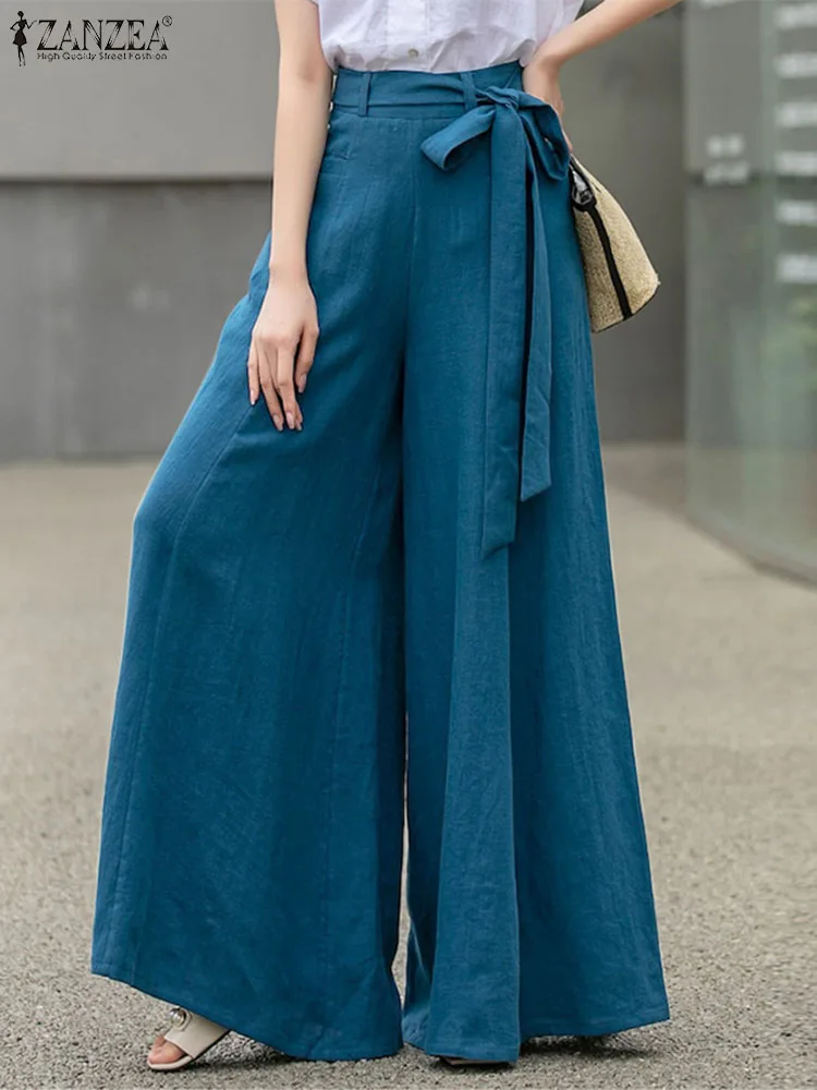 ZANZEA Holiday Casual Wide Leg Pant Loose Autumn Trousers Fashion Oversize Black Pants Pockets Belted High Waist Women Pantalon
ZANZEA Holiday Casual Wide Leg Pant Loose Autumn Trousers Fashion Oversize Black Pants Pockets Belted High Waist Women Pantalon