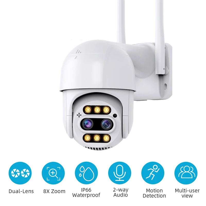 

4MP CCTV IP Camera Smart Wifi PTZ Camera 8x Digital Zoom AI Human Detection ONVIF Wireless Home Security Protection iCsee