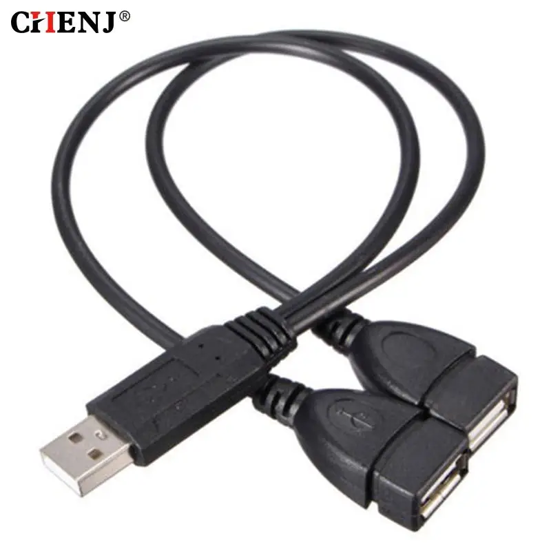 

HOT 30cm USB 2.0 A Male To 2 Dual Female Jack Y Splitter Hub Power Cord Adapter Cable