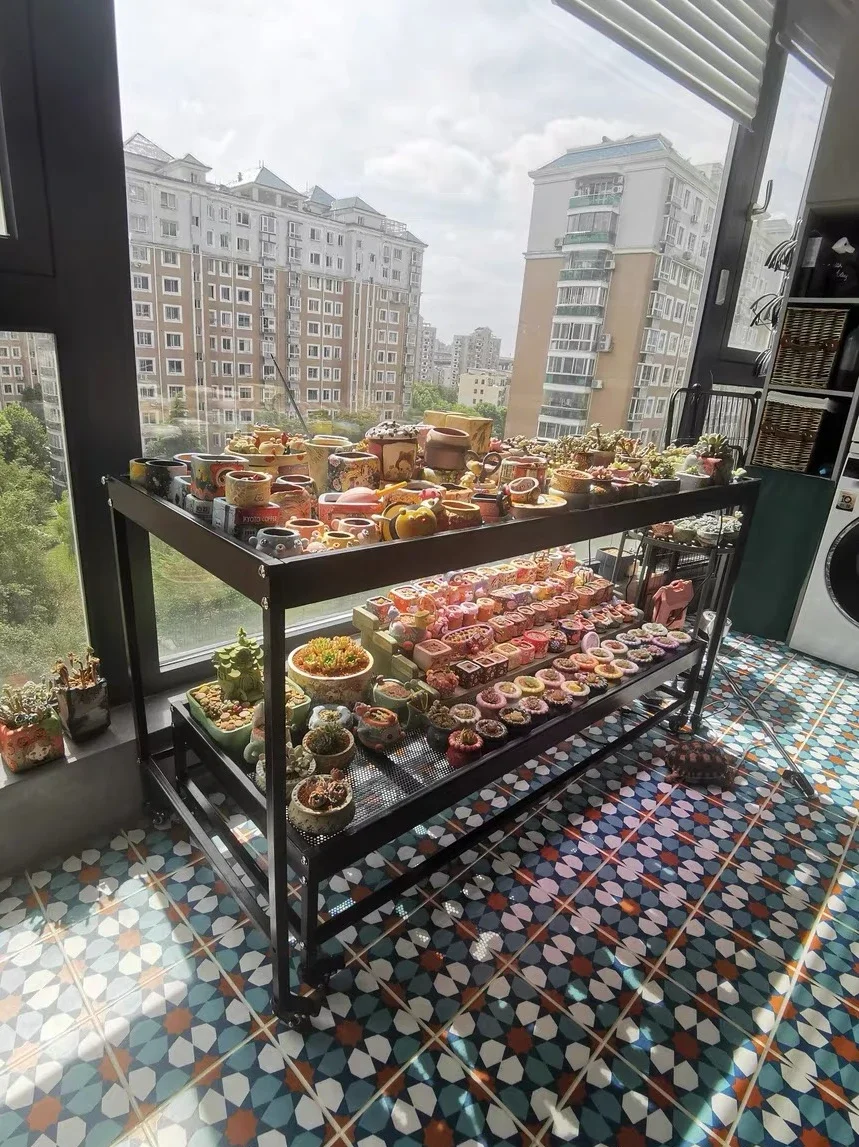 Economical bracket balcony design, simple modern metal assembly, multi meat flower rack, iron art, floor to floor mobile pulley
Economical bracket balcony design, simple modern metal assembly, multi meat flower rack, iron art, floor to floor mobile pulley